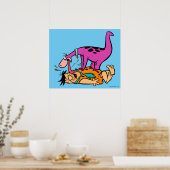 Dino leckt Fred Flintstone Poster (Küche)