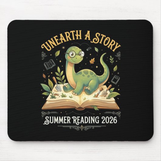 Dino-Leseabenteuer Sommer 2026 T Mousepad (Vorne)