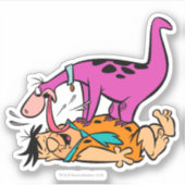 Dino Licking Fred Flintstone Aufkleber (Vorderseite)