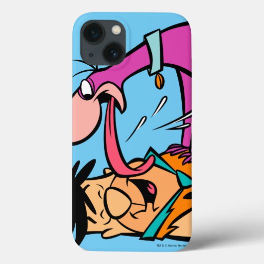 Dino Licking Fred Flintstone Case-Mate iPhone Hülle (Rückseite)