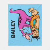 Dino Licking Fred Flintstone Fleecedecke (Vorderseite)