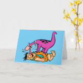 Dino Licking Fred Flintstone Karte (Gelbe Blume)