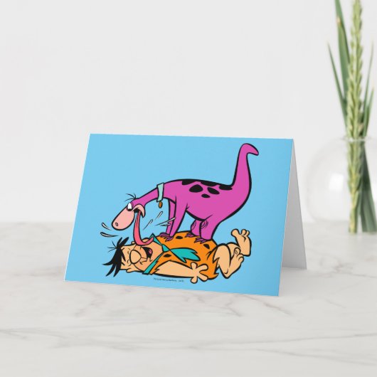 Dino Licking Fred Flintstone Karte (Vorderseite)