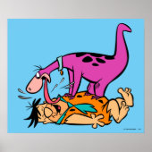 Dino Licking Fred Flintstone Poster (Vorne)