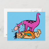 Dino Licking Fred Flintstone Postkarte (Vorne/Hinten)