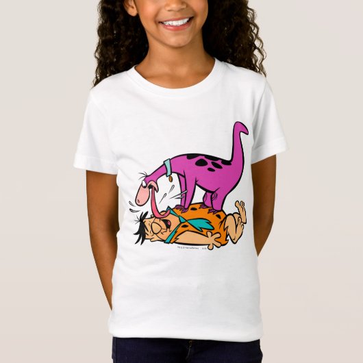 Dino Licking Fred Flintstone T-Shirt (Vorderseite)
