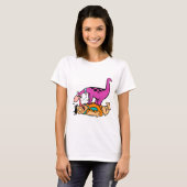 Dino Licking Fred Flintstone T-Shirt (Vorne ganz)