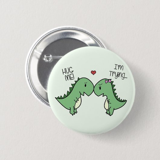 Dino-Liebe-Buttone! Button (Vorne & Hinten)