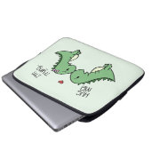 Dino-Liebe-Laptop-Hülse! Laptopschutzhülle (Vorne Knopf)