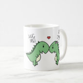 Dino-Liebe-Tasse! Kaffeetasse (VorderseiteRechts)