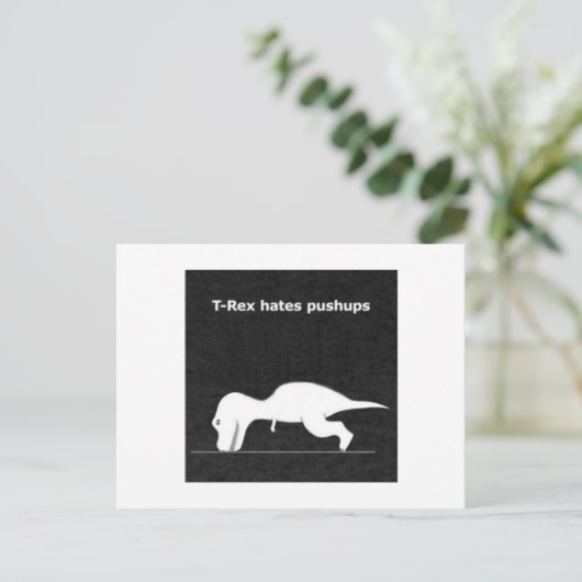 Dino-Liegestütze! Postkarte (Stehend Vorderseite)