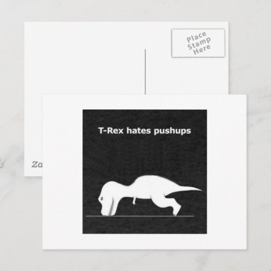 Dino-Liegestütze! Postkarte (Vorne/Hinten)