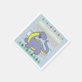 Dino Lila Ugly Christmas Sweater Wildlife Series Serviette (Ecke)