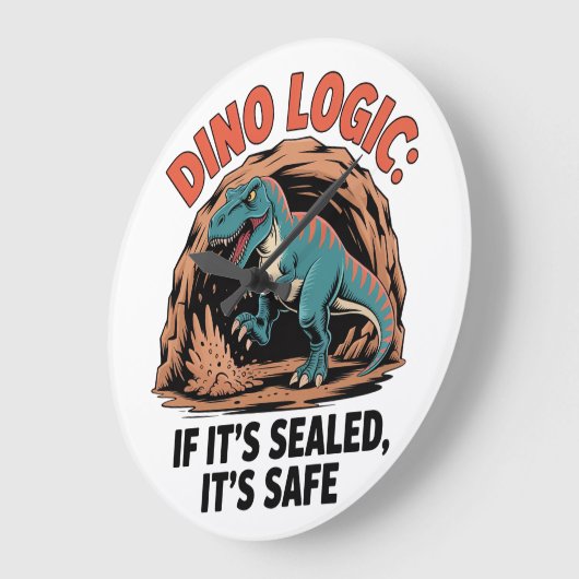Dino Logic Große Wanduhr (Winkel)