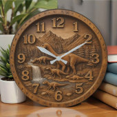  Dino lover gift Dinosaur sculpture Große Wanduhr