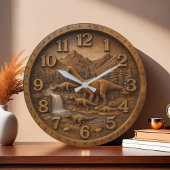 Dino lover gift Dinosaur sculpture Große Wanduhr