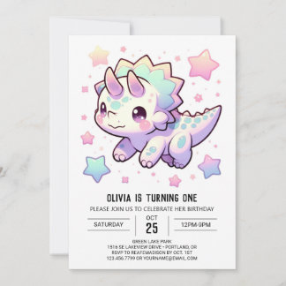 Dino Majestic Dinosaur 1. Geburtstag Einladung