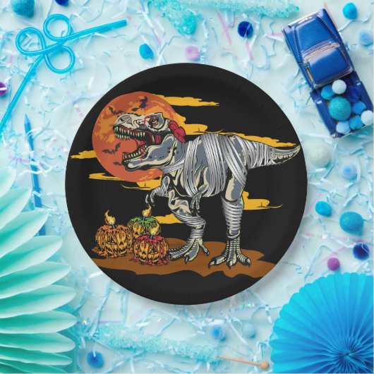 Dino-Mash: Spooky Pumpkinosaurier Pappteller (Party)