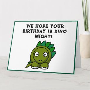Dino Might Birthday, Niedlicher Stegosaurus Kinder Karte