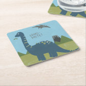 Dino-Milbe Dinosaurier Rechteckiger Pappuntersetzer (angewinkelt)