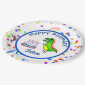 Dino-Milbe Zeit-Dinosaurier-und Pappteller (Schrägansicht)