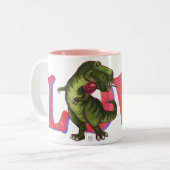 Dino mit Rose Liebe Tasse (Vorderseite Links)
