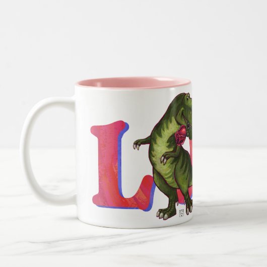Dino mit Rose Liebe Tasse (Links)