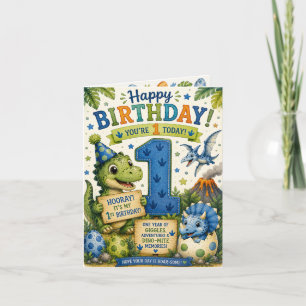 Dino-Mite 1. Geburtstag  Karte