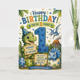 Dino-Mite 1. Geburtstag  Karte
