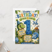 Dino-Mite 1. Geburtstag Karte (Vorderseite/Rückseite Beispiel)