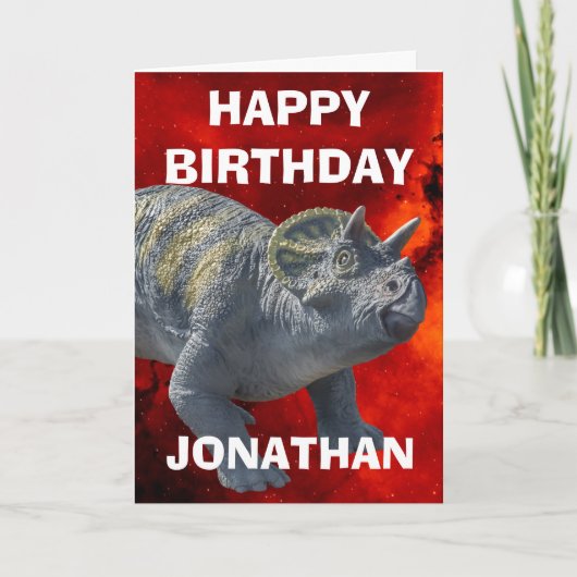 Dino-Mite 1. Geburtstag Karte (Vorderseite)