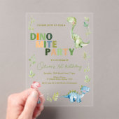 Dino-mite 1. Geburtstags-Party Acryleinladungen (Insitu (Handheld))