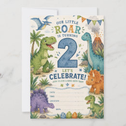 Dino-Mite 2. Geburtstag  Einladung