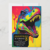 Dino-Mite 5. Geburtstag Einladung (Vorderseite)