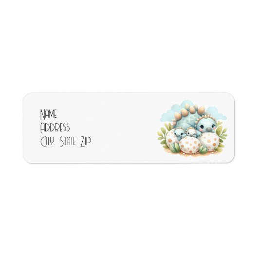 Dino Mite Baby Shower Return Address Label (Vorne)