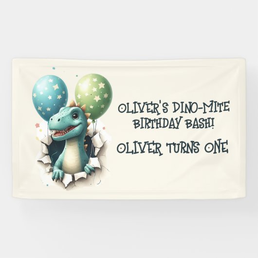 Dino-Mite Birthday Bash Banner (Horizontal)