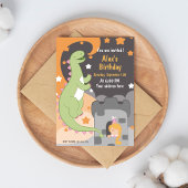 Dino-mite Birthday Bash! HandGezeichnet Dinosaurie Einladung