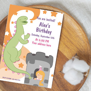 Dino-mite Birthday Bash! HandGezeichnet Dinosaurie Einladung