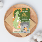 Dino-mite Birthday Bash! HandGezeichnet Dinosaurie Einladung