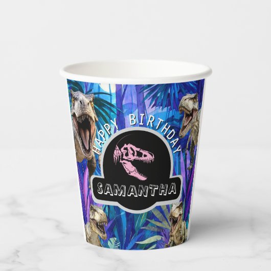 Dino-Mite Birthday Bash Pappbecher (Rückseite)