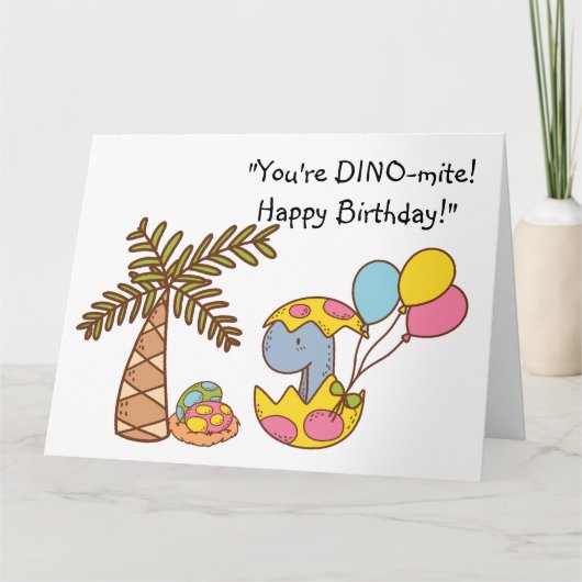 DINO-mite Birthday Karte (Vorderseite)