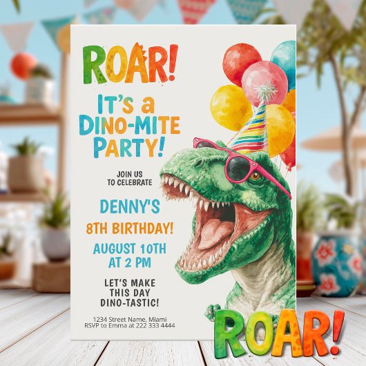Dino-Mite Birthday Party Design Einladung