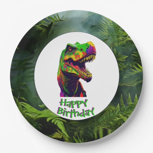 Dino-Mite Birthday Party Pappteller (Vorderseite)