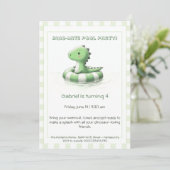 Dino-Mite Birthday Pool Party Einladung (Stehend Vorderseite)