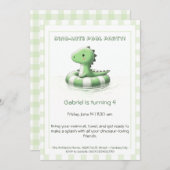 Dino-Mite Birthday Pool Party Einladung (Vorne/Hinten)