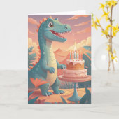Dino-Mite Birthday Roar Karte (Gelbe Blume)