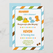 Dino-Mite Dinosaur Einladung zum Geburtstag (Vorne/Hinten)