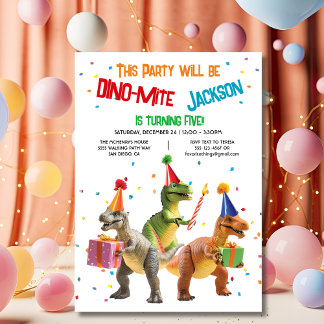 Dino Mite Dinosaur Geburtstagsparty Einladung