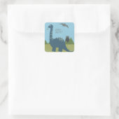 Dino-mite Dinosaur Quadratischer Aufkleber (Tasche)