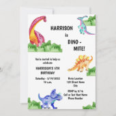 Dino-mite Dinosaurier Einladung zum Geburtstag (Vorderseite)